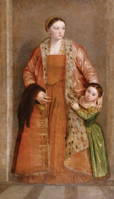 Porträt der Gräfin Livia da Porto Thiene und ihrer Tochter Deidamia von Paolo Veronese